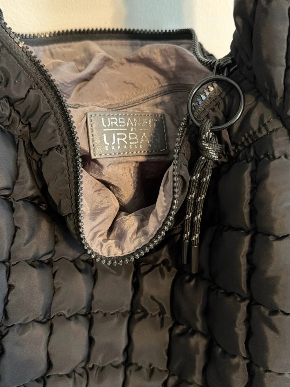 Urban Expressions Quilted Black Hobo Shoulder Bag